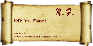 Móry Fanni névjegykártya