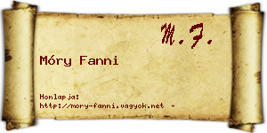 Móry Fanni névjegykártya